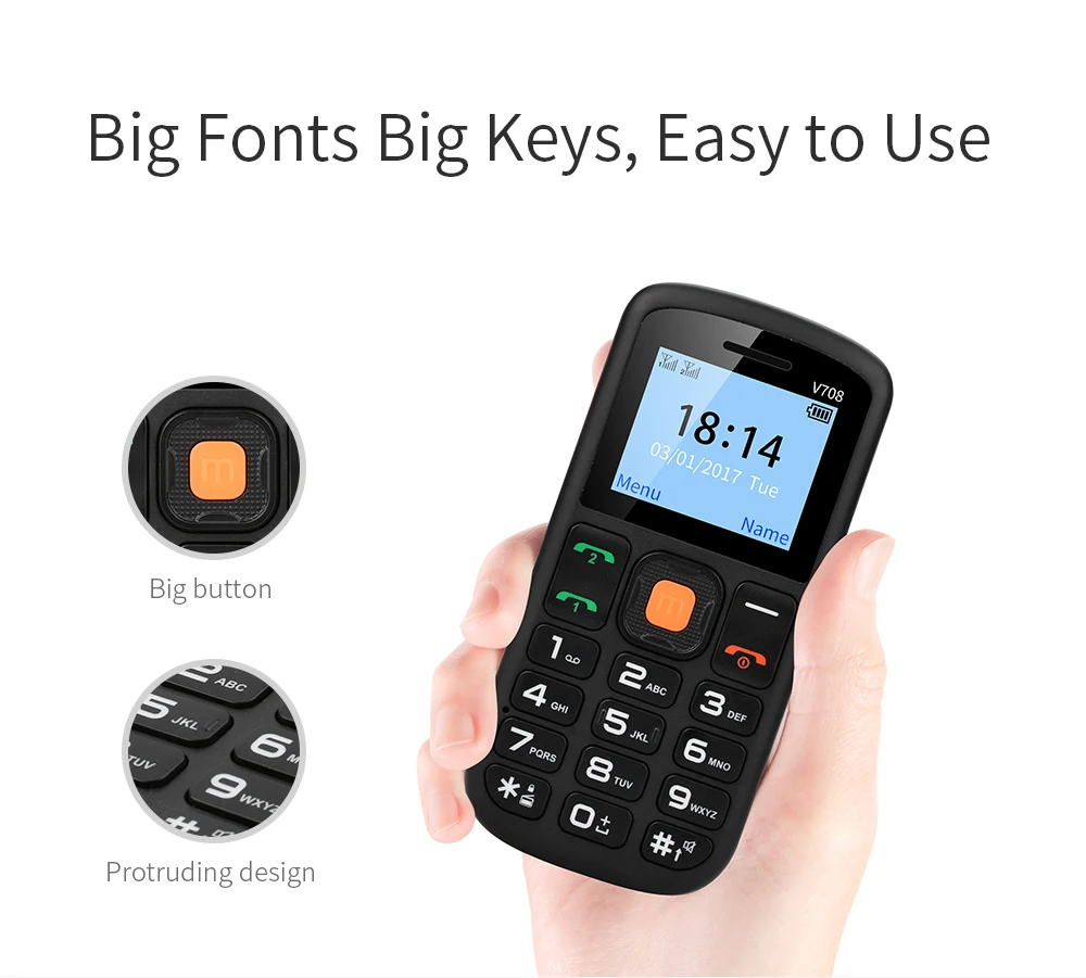 Uniwa V708 Feature Mobile Phone Charging Cradle Senior Kids Mini Phone Russian Keypad 2G GSM Push Big SOS Button Key Cellphone Uniwa V708 Feature Mobile Phone Charging Cradle Senior Kids Mini Phone Russian Keypad 2G GSM Push Big SOS Button Key Cellphone