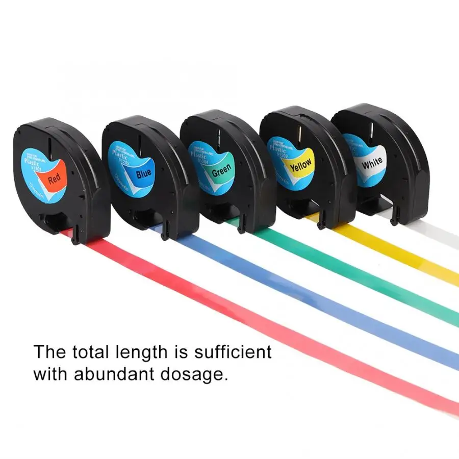 

5PK Compatible For Dymo LetraTag Plastic 91331 12mm Label Tape Laminated Refills 2019 New