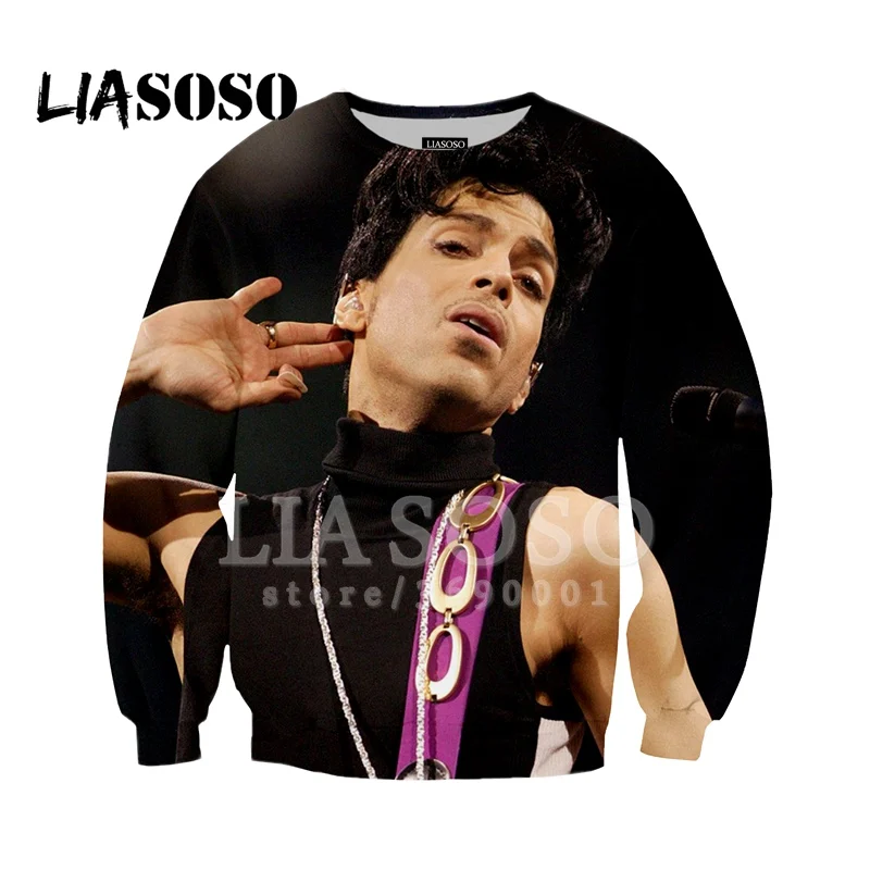 

LIASOSO Sweatshirt Hoodies 3d print Design America Singer Prince Rogers Nelson Men Women casual Pullovers Long-sleeve X0840