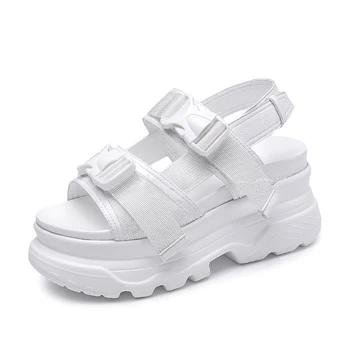 

Platform Women's Sandals 2019 Fashion Summer Leather Buckle Women Thick Soled Beach Sandal Casual Chunky Woman Shoes Female