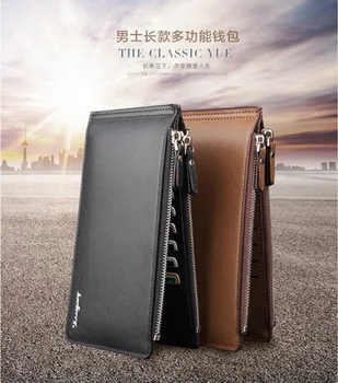 

by dhl or ems 100pcs wallet Casual multi-card long men's wallet cross-pattern multi-functional ultra-thin bank card package