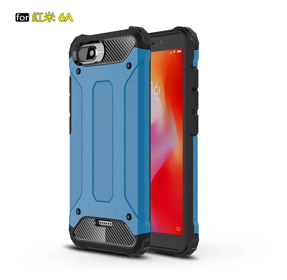 Противоударный чехол-броня Coque 5.45For Xiaomi Redmi 6A чехол для Xiaomi Redmi 6A Redmi6A телефона чехол-лента на заднюю панель - Цвет: Sky Blue