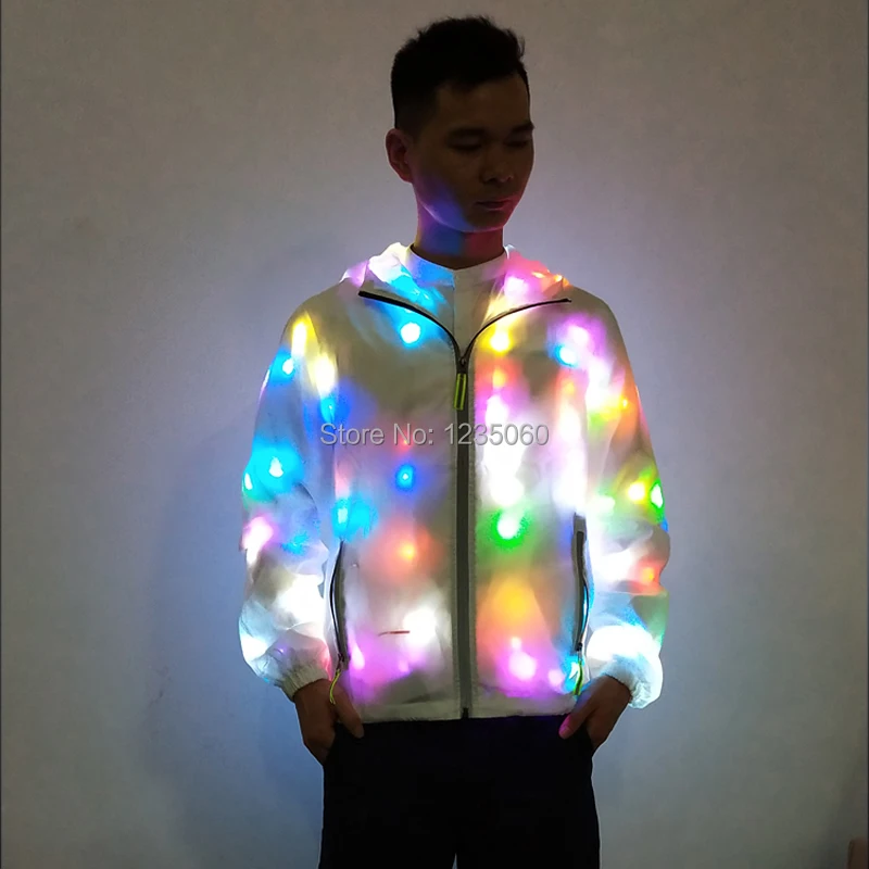 

New Colorful Led Luminous Costume Clothes Dancing LED Growing Lighting Robot Men Suits Clothing Event Party Supplies Stage Prop