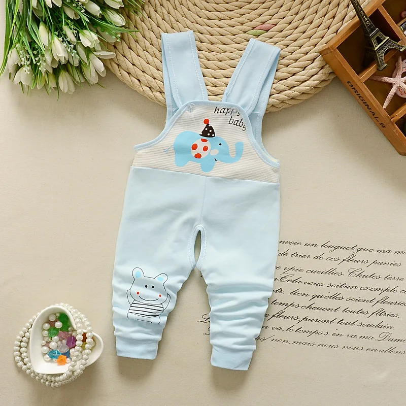 

Cotton Baby Autumn Pants Boys and Girls Strap Pants Baby Boy Spring and Autumn Grinding Cartoon Open Single Buckle