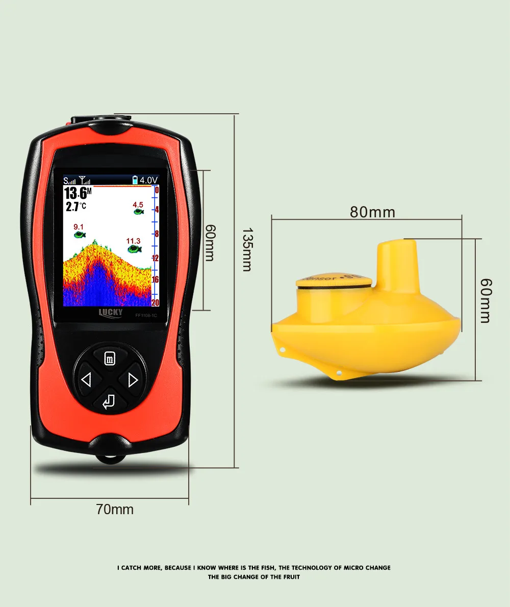 Sonar inteligente inventor de peixes sem fio