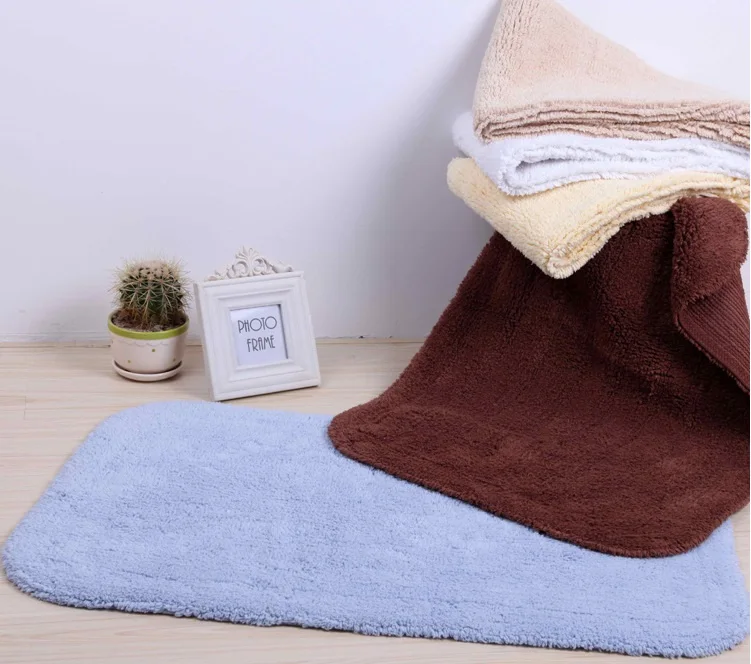 cheap Luxury 100% Cotton Hotel Home Bathroom Carpet Non Slip Doormat Toilet Rugs Floor Mats Foot Pad Mattress Bathroom Doormats