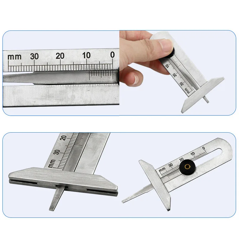 0-мм 30 мм нержавеющая сталь шиномонтажный шаблон Vernier Groove Depth Gauge измерительный инструмент шиномонтажный узор безопасная линейка