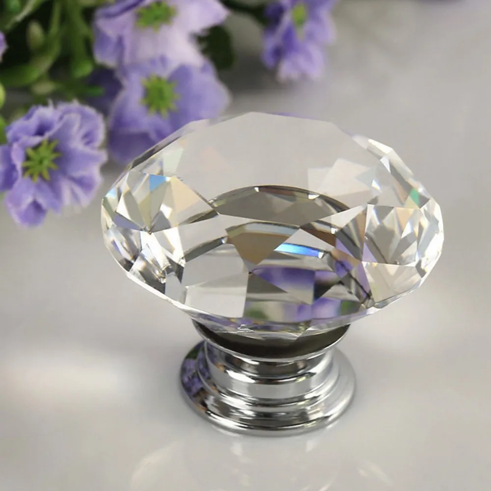 

1Pcs 30mm Diamond Crystal Glass Door Knobs Drawer Cabinet Furniture Handle Knob Screw Drop Worldwide StoreBrand New