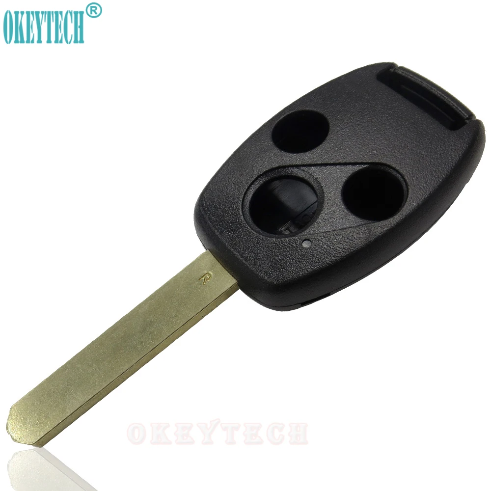 OkeyTech 3 Buttons Remote Key Shell for Honda Accord Insight CRV Civic Odyssey Pilot Ridgeline Car Alarm Keyless Entry Fob Case