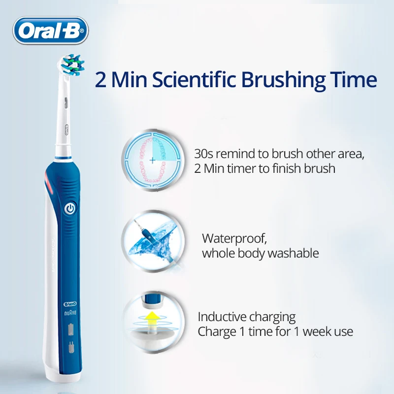 Oral B Pro4000 3D умная электрическая зубная щетка D20525 датчик давления 4 режима 48800 раз