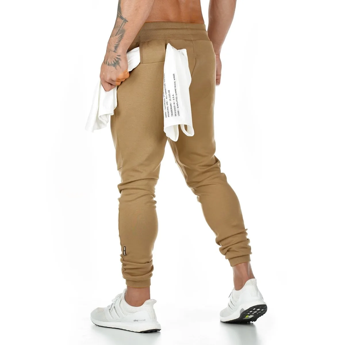 New Cotton Pants Running Tights Men Sporting Leggings Workout Sweatpants Joggers For Men Jogging Leggings Gyms Pants - Color: Khaki