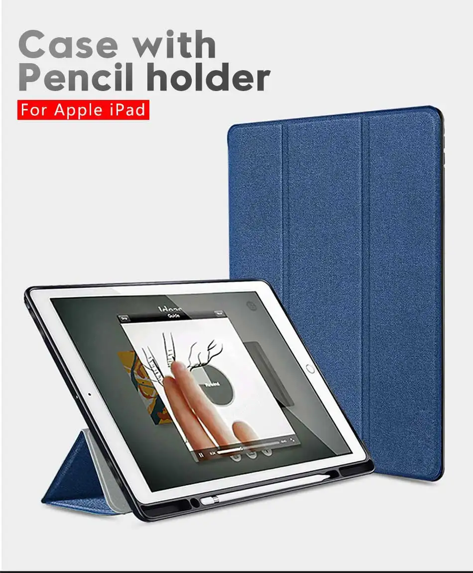 Чехол для iPad Pro 9,7 дюйма с Apple Pencil Holder ZEAMAR кожаный смарт-чехол с магнитной подставкой силиконовый чехол-накладка Funda Capa