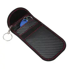 RFID автомобильный Сумка-Футляр для ключей электромагнитный кожаный экран углеродного волокна Противоугонная
