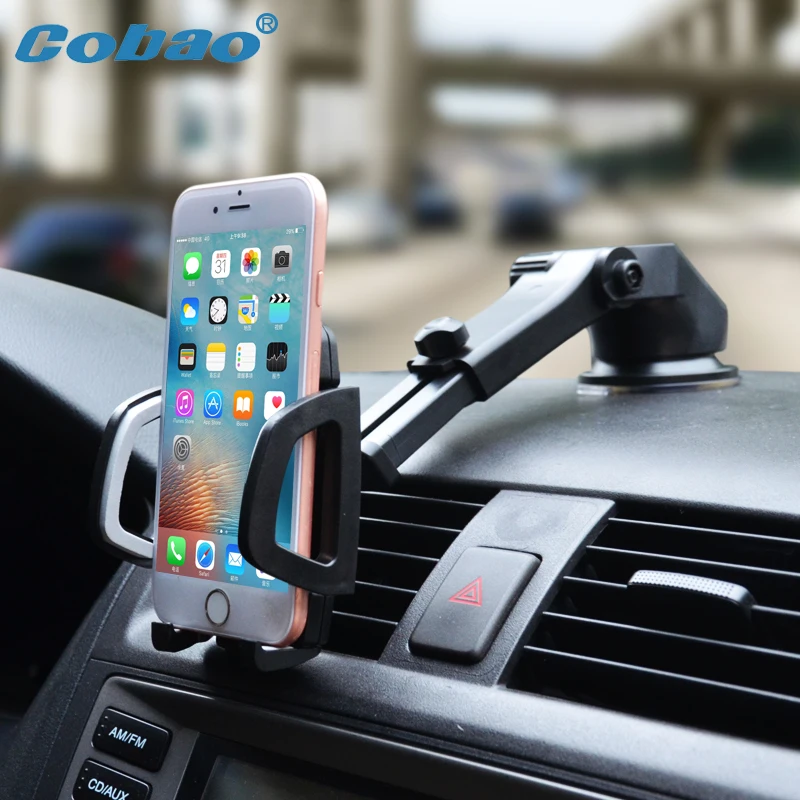 

Cobao Car Mobile Phone Holder Stand Dashboard Windshield Universal 360 Adjustable Phone Car Holder for iPhone 7 6 5 4 Huawei