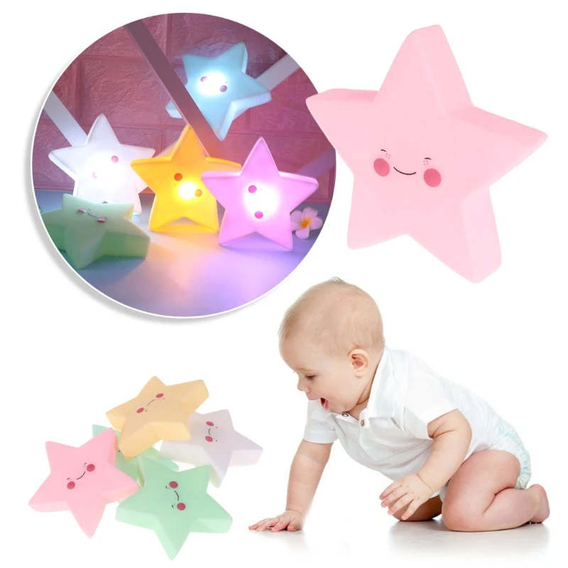 HBB 1PC Cute 3D Star LED Night Light Wall Sleeping Lamp Baby Kid