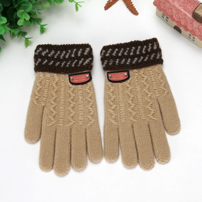 BalleenShiny/плотные детские вязаные перчатки для мальчиков и девочек; теплые перчатки с длинными пальцами; Детские Зимние варежки; аксессуары для рук
