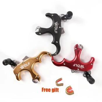 

3 Finger Grip Archery Release Aid for Compound Bow with free 2 Pieces Bow Nocks Set Nocking Points Copper Nocking Point
