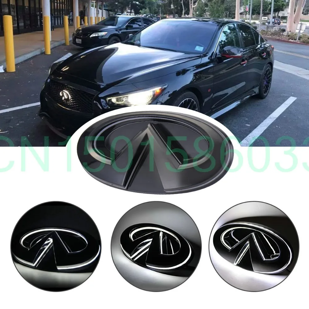 

Badge For Infiniti Q50 Q50S Q50L 14-17 Illuminated LED Light Car Front Grille Star Emblem Silver or Black Edition Chrome Style