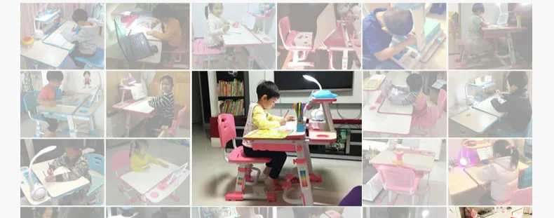 Высокое качество регулируемая высота защиты видения для обучения детей комплект стол и стул