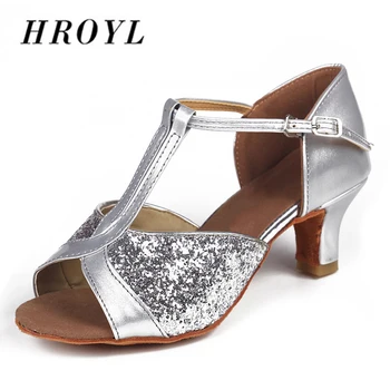 

Ballroom Latin Dance Shoes for Women/Ladies/Girls High Quality Satin Latin Dance Shoes Sequin Heeled 5CM Dance Shoes