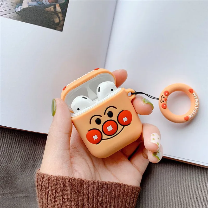 Cute Bluetooth Wireless Earphone Case For Apple AirPods Silicone Cartoon Charging Cases For Air Pods Protective Cover Key Rings (7)