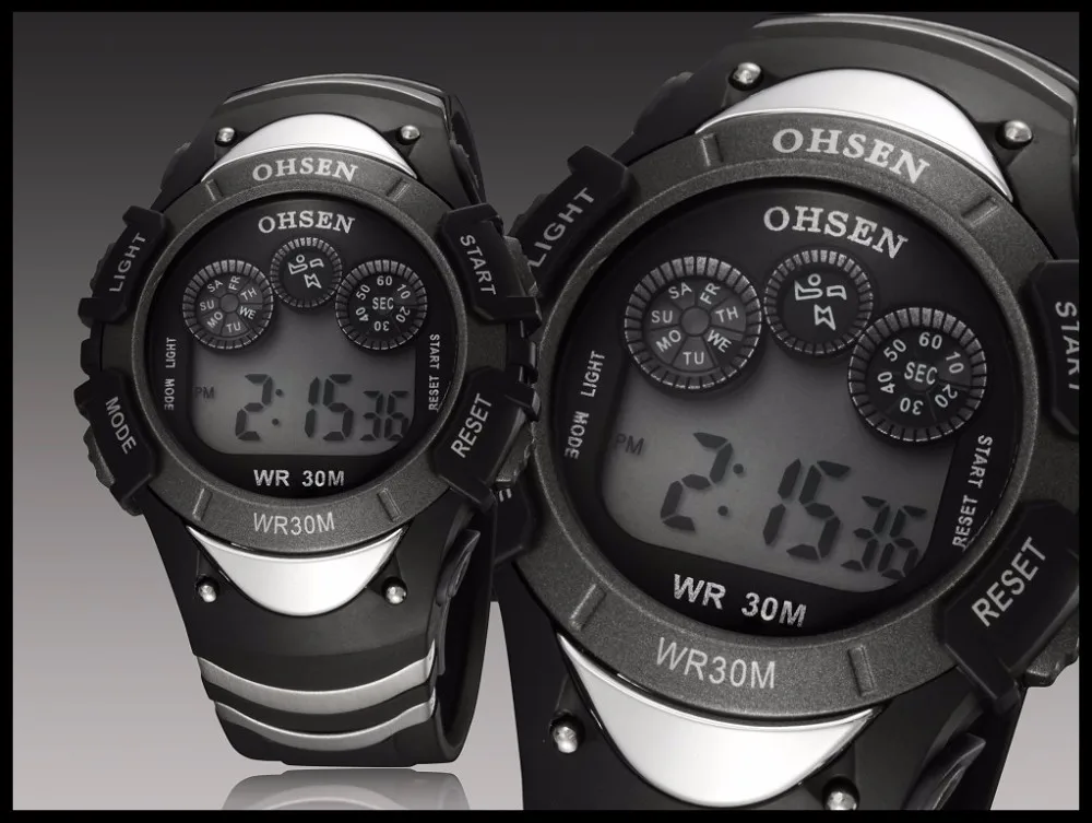 New Fashion Ohsen 0815 Quartz Kids Watches Boys Girl Xmas Gift Alarm Clock Sport Digital Watch LED Colorful Backlight Relojes (16)