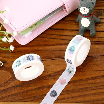 

Succulents Washi Tape Paper Stickers Scrapbooking Masking Tape DIY Cintas Decorativas De Papel Adhesiva