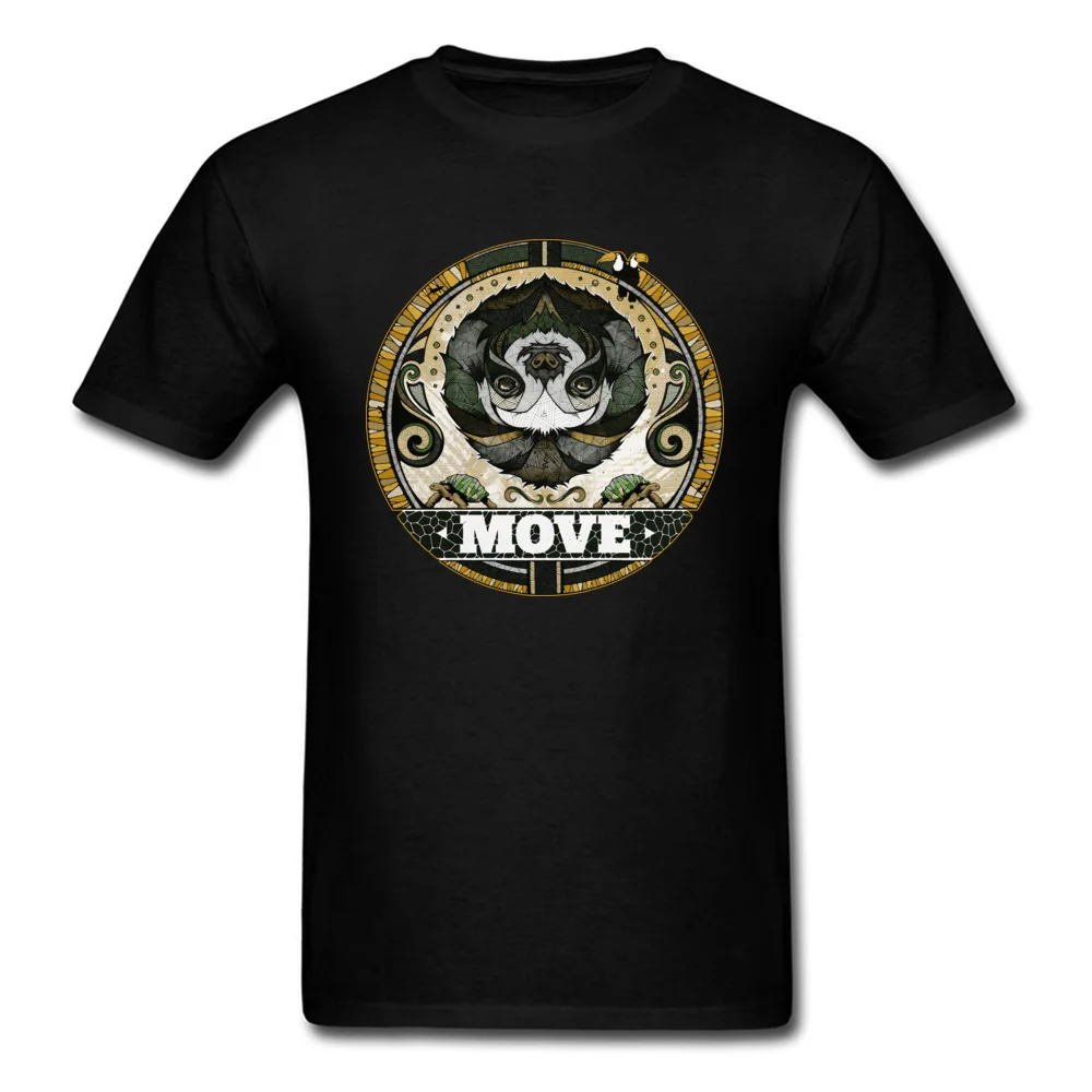 Prevailing Mens T Shirt Round Neck Short Sleeve Cotton Move Tees Casual Tee-Shirts Top Quality Move black