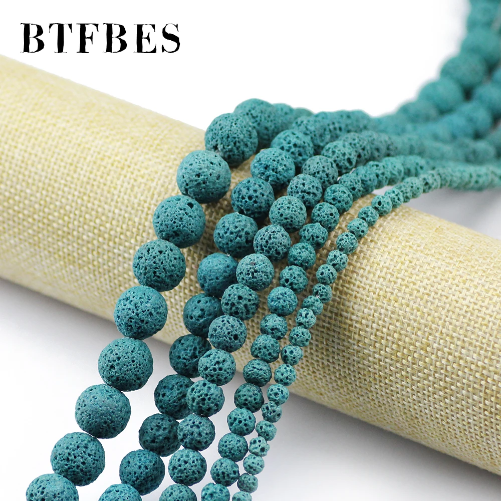 BTFBES Lake Blue Lava Beads вулканические камни высокое качество натуральный камень 4 6 8 10 12