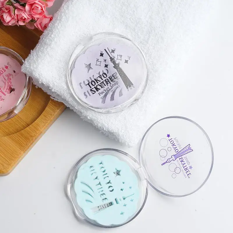 

Travel Paper Soap in Case Softening Cleansing Pocket Size Mini Flowe Fruity