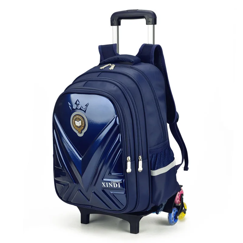 Водонепроницаемый Wheeles сумки для школьников, 2018 съемный тележка рюкзак школьная сумка для детей большой Ёмкость книжные сумки, чемоданы