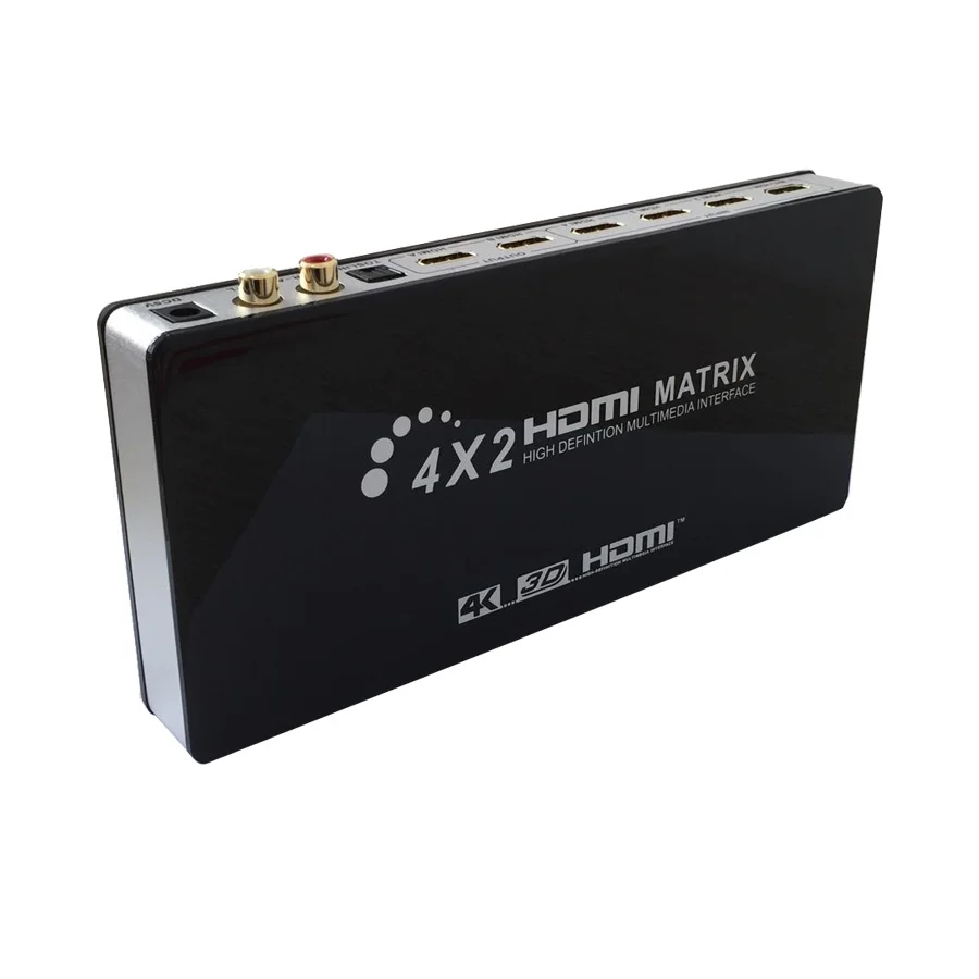  HDMI Matrix Full HD 4 K 2 K 3D 1080 P 4X2 Interruttore 4 in 2 out Splitter convertitore Adattatore 