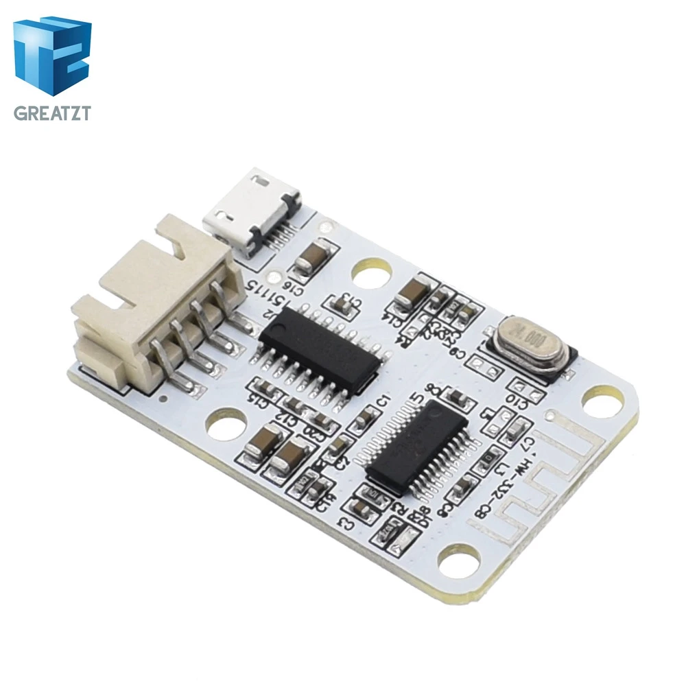 

Wireless Bluetooth 4.0 Stereo Audio Receiver Module Digital Amplifier Sound Loud Board Micro USB 3W+3W 5V DC For Arduino