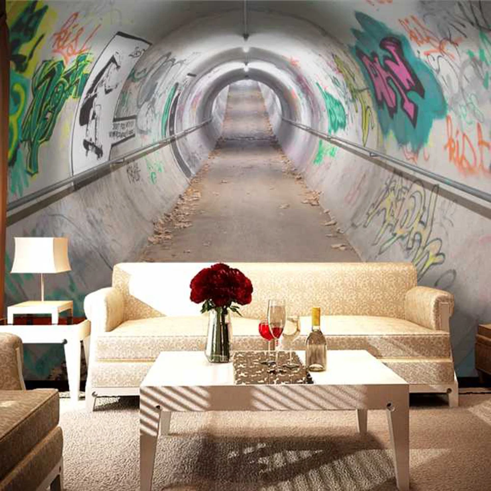 Colorful Art Livingroom Latar Belakang 3D Wallpaper Mural Photowall