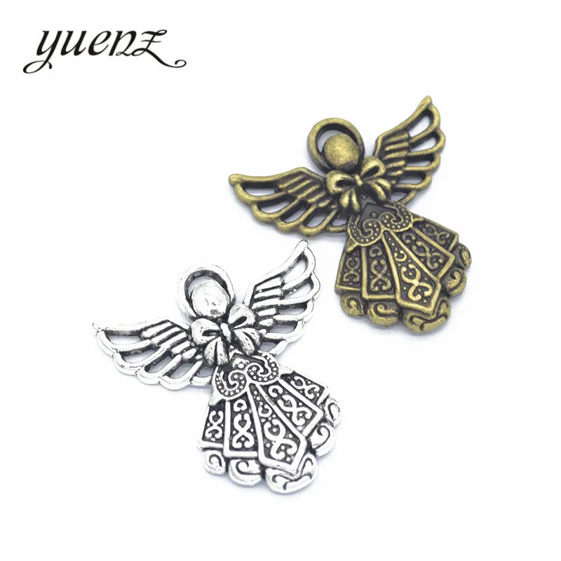 

YuenZ 2pcs 2 color Antique Silver angel Charms Zinc alloy Pendant Jewelry DIY Necklace earring 43*39mm I218