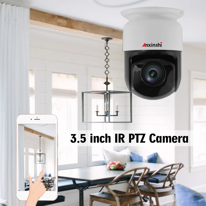 CCTV Security H.265 POE 1080P IP Camera mini Speed Dome PTZ Camera 5MP 5X Zoom 2MP IR60M Day Night ONVIF P2P Mobile View Audi