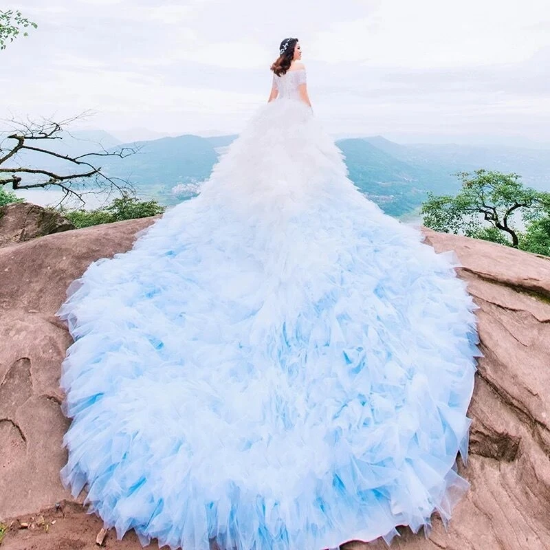 Elegant 1.2m Train Weding Dresses 2020 