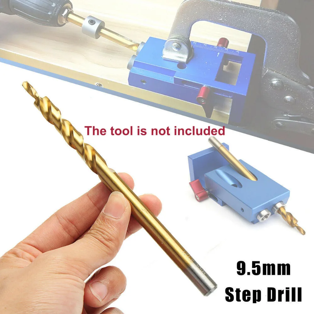 

3/8inch 9.5mm Pocket Hole Jig Step Drill Woodworking Joinery For Wood Drilling