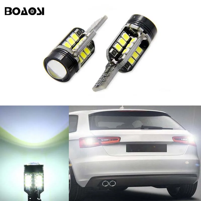 BOAOSI 2x Canbus Error Free T15 W16W 921 Car LED Lights Backup Reverse Tail Bulb for audi A1 A3