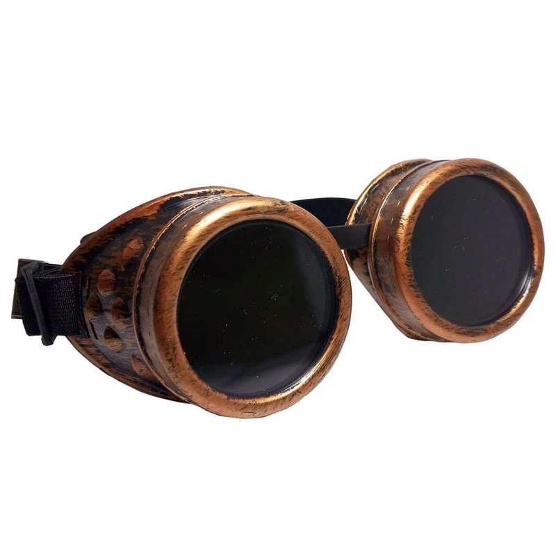 

Cyber Goggles Steampunk Welding Goth Cosplay Vintage Goggles Rustic-Red Bronze & Black