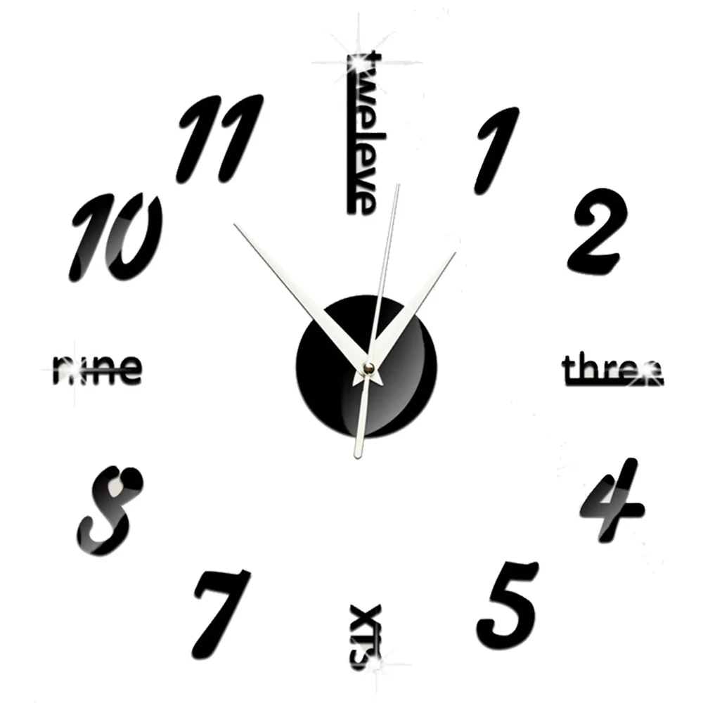 Creative Digital Wall Clock Study Bedroom Bedroom Living Room Wall Acrylic Decorative Mirror