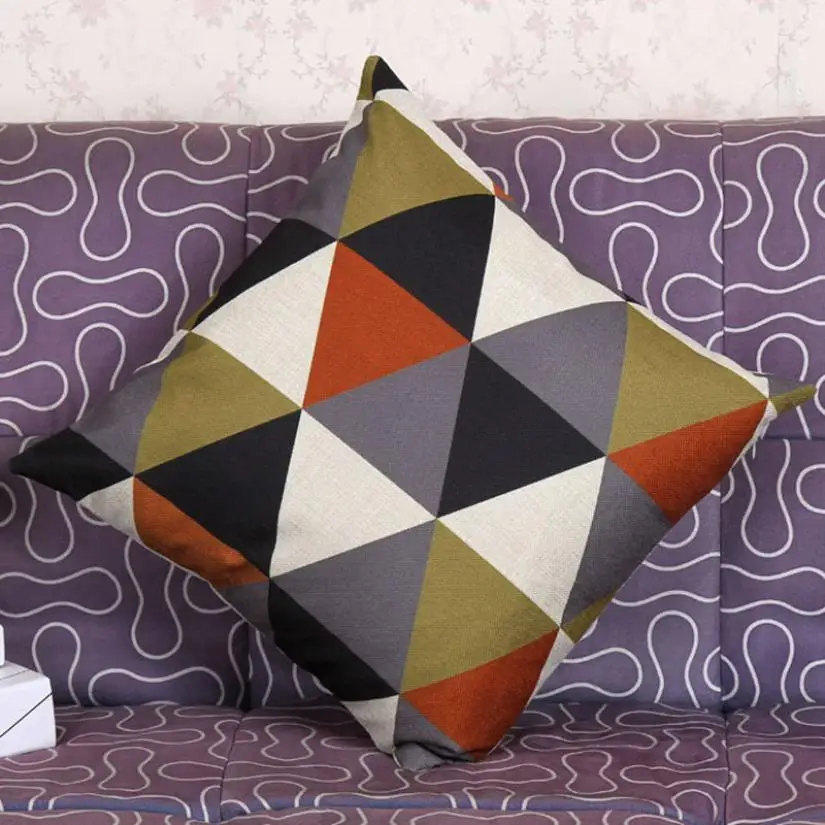 Подушка Чехол 45*45 геометрический чехол для подушки декоративные дома, с ромбовидным узором, диванные подушки Dekoratif Yastklar#815 - Цвет: B