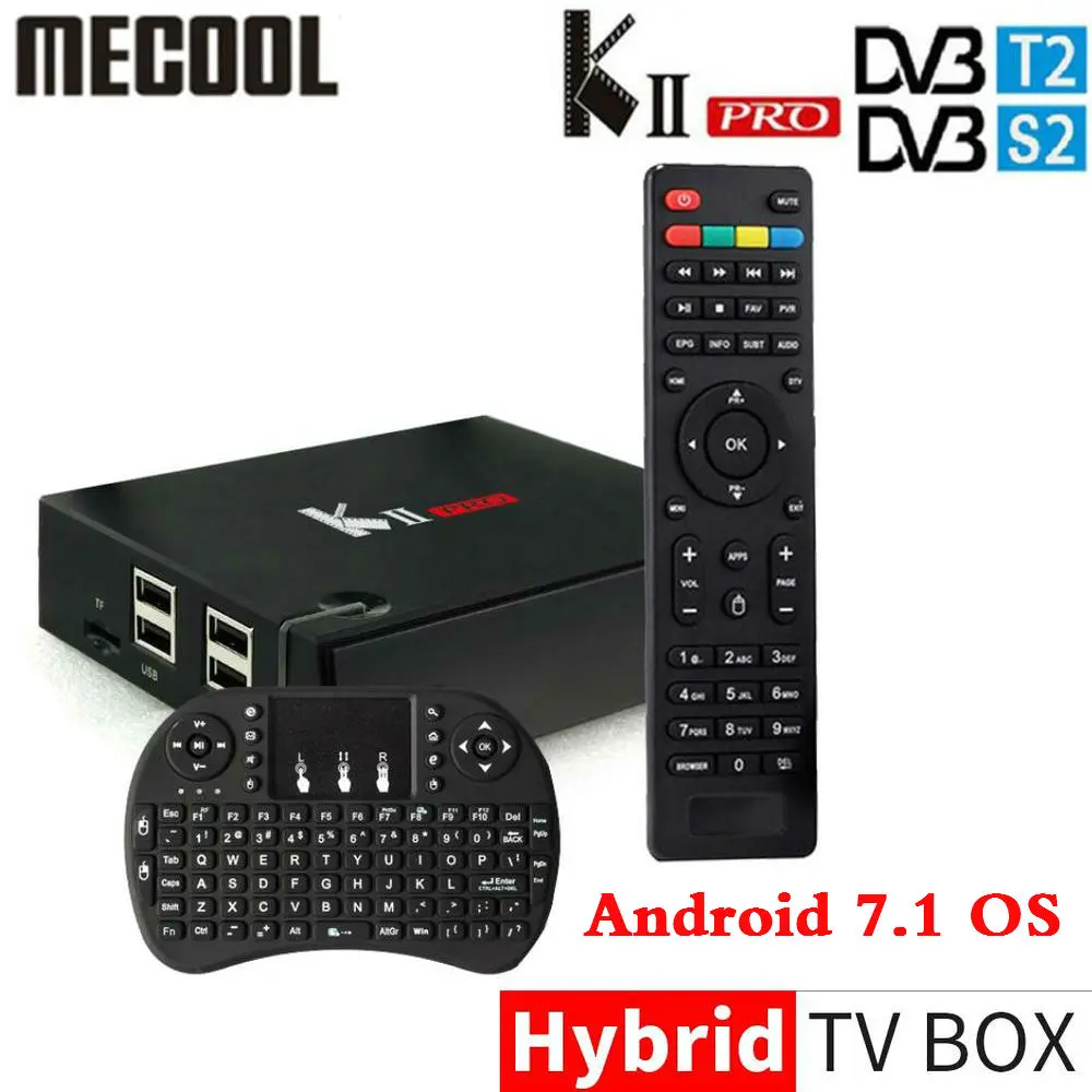 DVB S2/T2 Mecool KII PRO Android 7 1 ТВ приставка Amlogic S905D K2 четырехъядерный 2G16G 4K Поддержка NEWCAMD Dual
