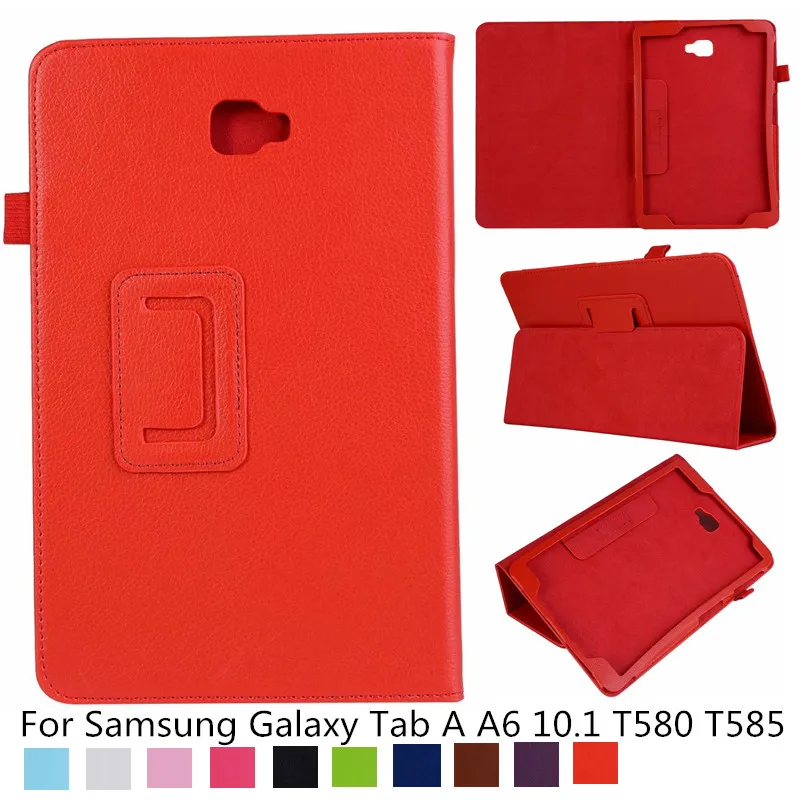 Tab S6 Lite P610 чехол для Samsung Galaxy A A6 10 1 2016 T580 SM-T580 T585 PU кожаный samsung A7 4 T500 | Компьютеры и