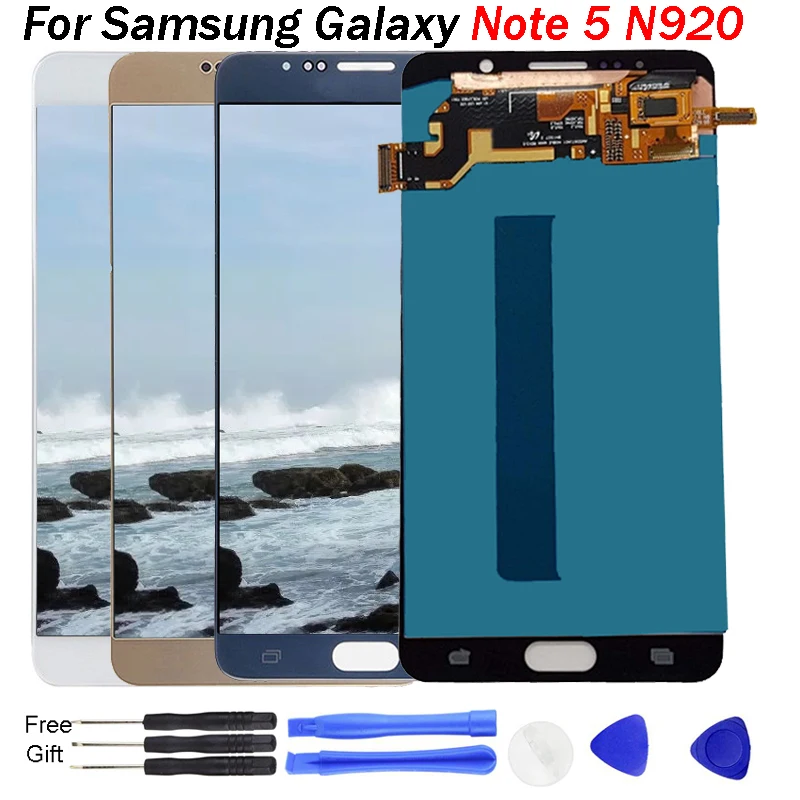 ЖК дисплей AMOLED для Samsung Galaxy Note 5 N920 сменный экран N920A N9200 N920|Экраны мобильных