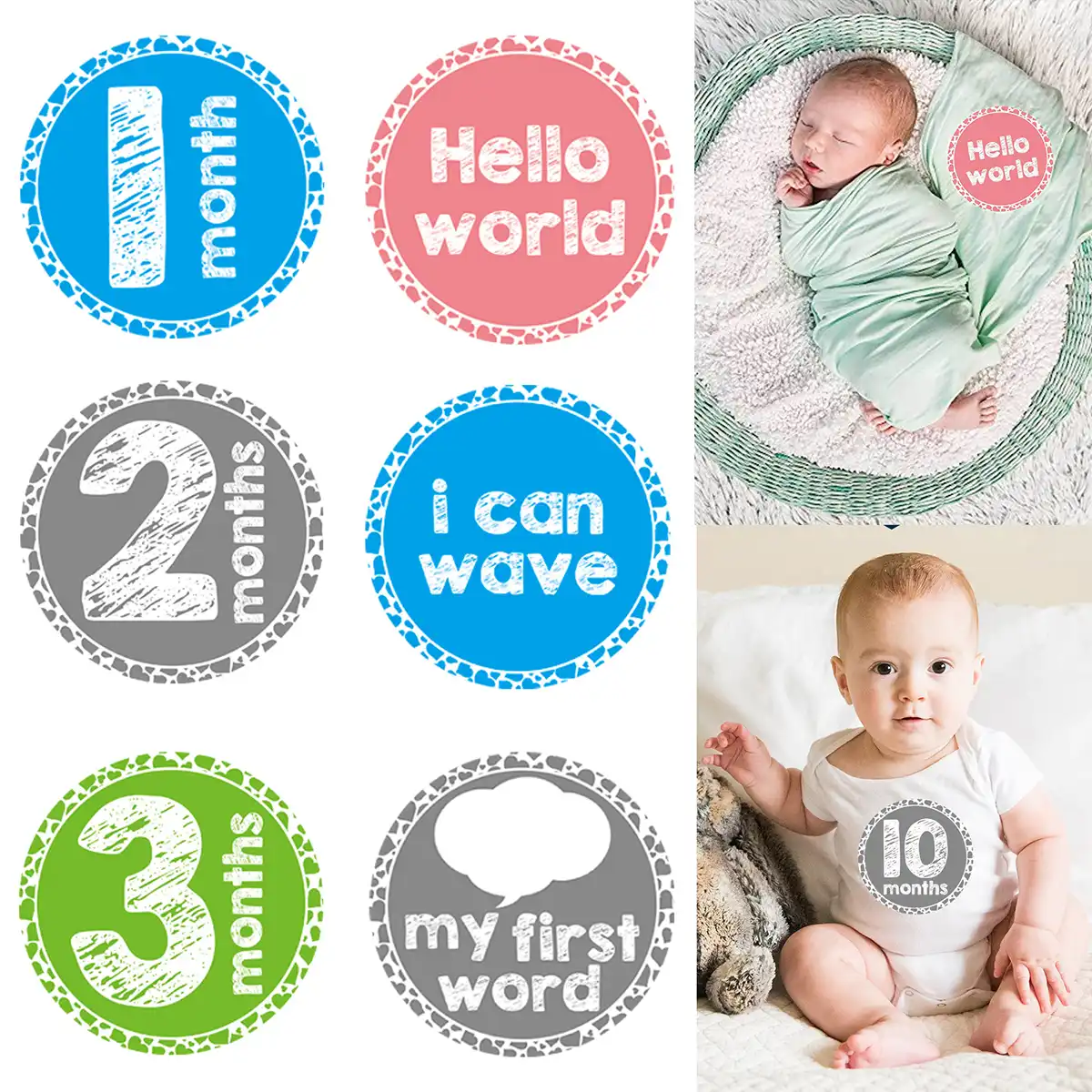 12 month milestone bodysuits boy