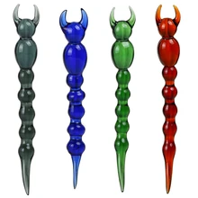 Для дого уникальный стиль высокое качество Стекло dabbers Caterpillar изогнутые Dabber красочные dab инструменты для масла db-077