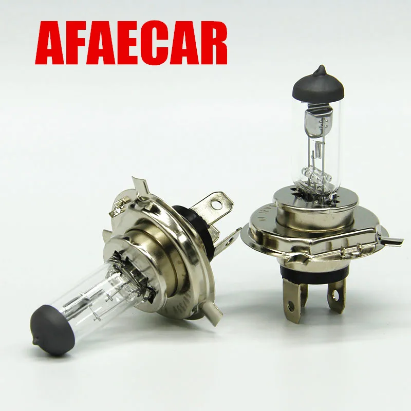 AFAECAR 10pcs 60W 55W 12V White 4300k Halogen Car Head Light Globes Bulbs Lamp H4