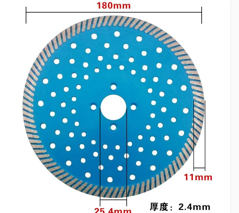 Бесплатная Доставка 1 шт. 180' * 25.4*2.4*11 мм Multi Отверстие turbo Рим алмазной пилы для гранита/ мраморная плитка резки профессионального качества
