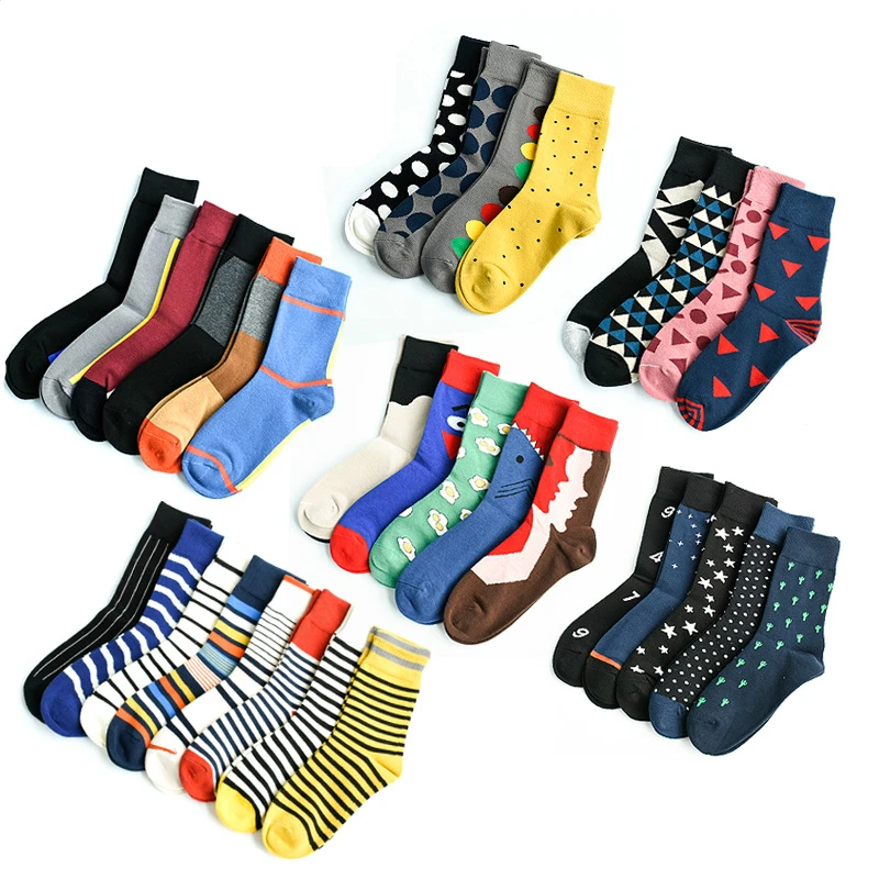 Men&Women Happy Socks Funny with Cartoon Animal Bomb Design Wedding Gift Combed Cotton Breathable Dress Neutral Socks Eur36-43